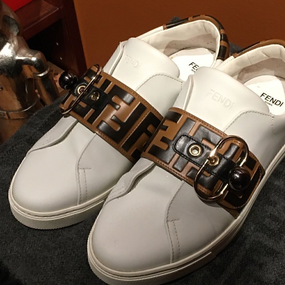Fendi Pearland Logo Slip On Sneakers - Picture 3 of 11